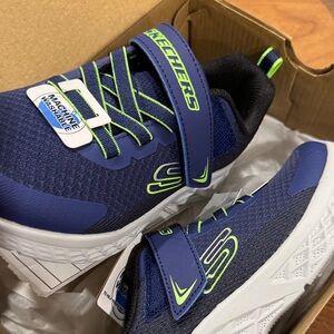 Skechers Kids' Navy and Lime Sneakers